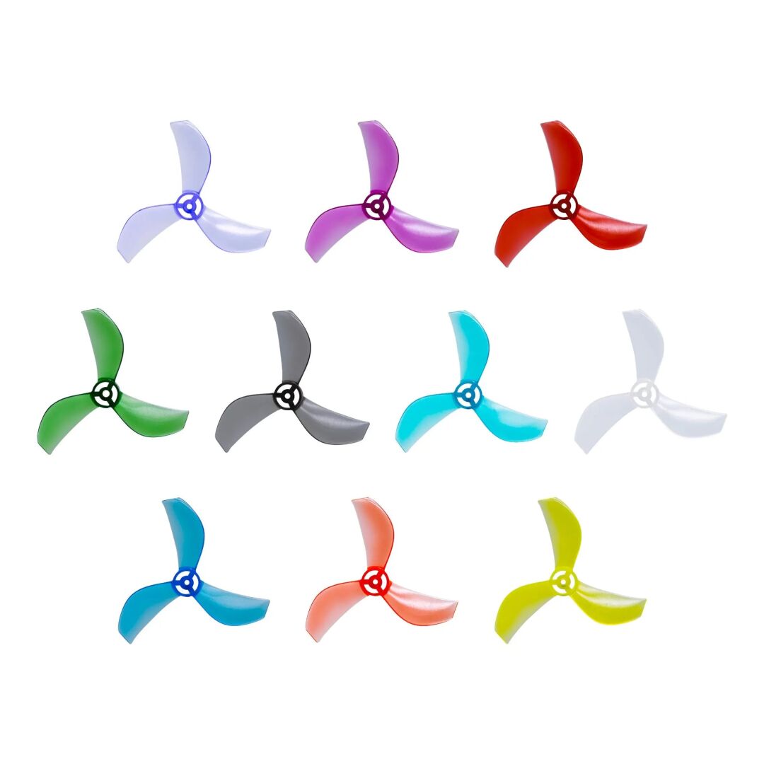 Azi (Tri Blade) Micro Propellers 31mm - 1.0mm Shaft (4CCW+4CW) Clear - 2