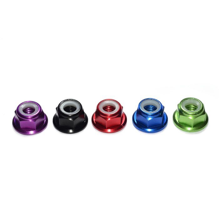 M5 Anodized Aluminum Flange Nylon Lock Nut - 4 PCS - Siyah - 1