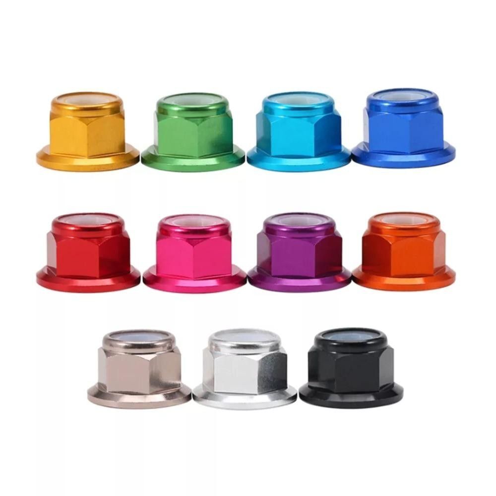 M5 Anodized Aluminum Flange Nylon Lock Nut - 4 PCS - Siyah - 4