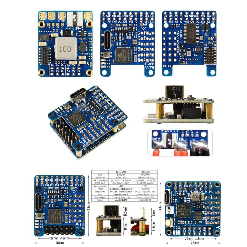 Mateksys Flight Controller F411-WTE - 2